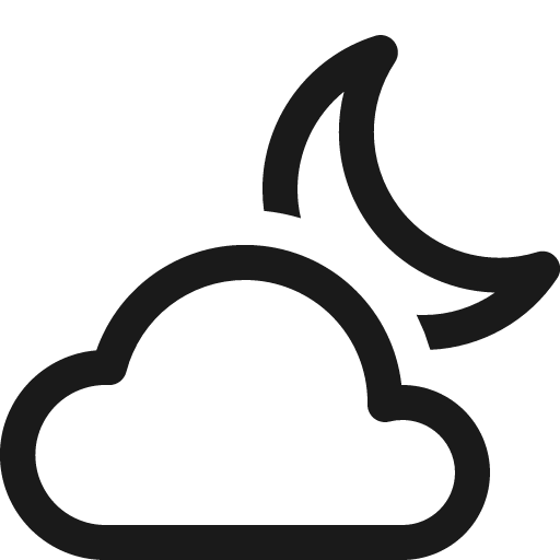 Cloud moon icon, solid style, from Bootstrap Icons