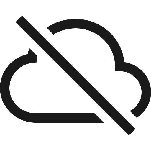 Cloud slash icon, solid style, from Bootstrap Icons