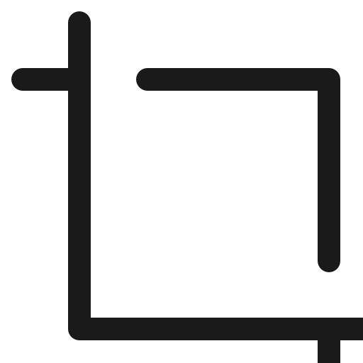 Crop icon, solid style, from Bootstrap Icons