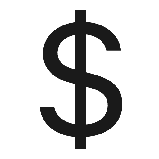 Currency dollar icon, solid style, from Bootstrap Icons
