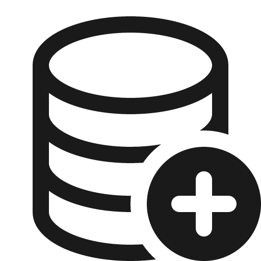 Database add icon, solid style, from Bootstrap Icons