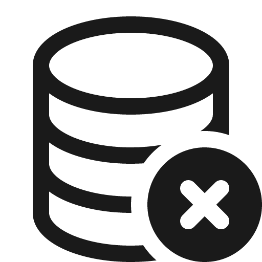 Database x icon, solid style, from Bootstrap Icons