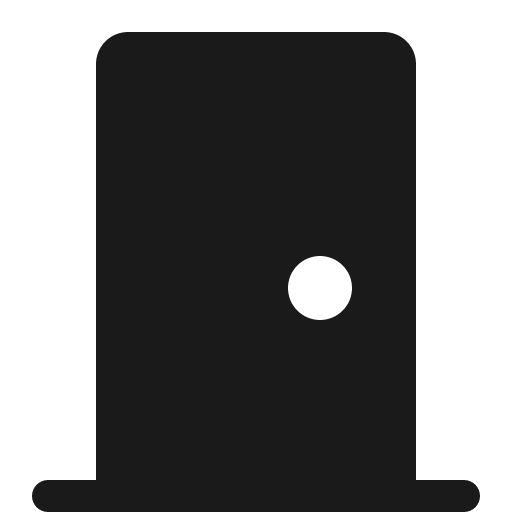 Door closed fill icon, filled style, from Bootstrap Icons