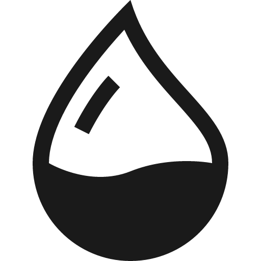 Droplet half icon, solid style, from Bootstrap Icons