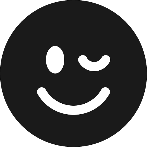 Emoji wink fill icon, filled style, from Bootstrap Icons