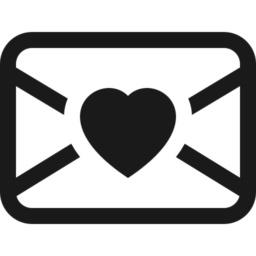 Envelope heart icon, solid style, from Bootstrap Icons