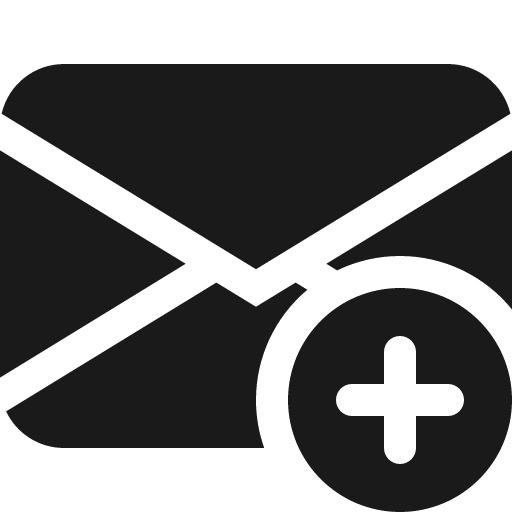 Envelope plus fill icon, filled style, from Bootstrap Icons