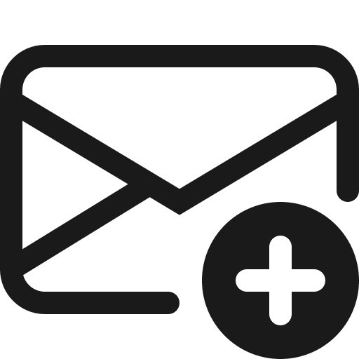 Envelope plus icon, solid style, from Bootstrap Icons