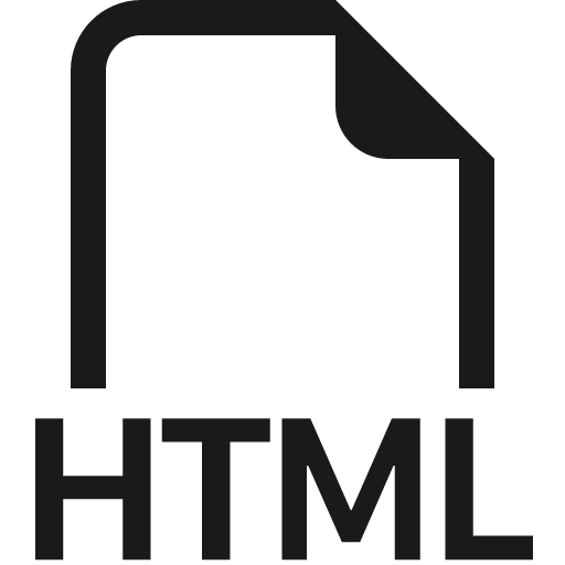 Filetype html icon, solid style, from Bootstrap Icons