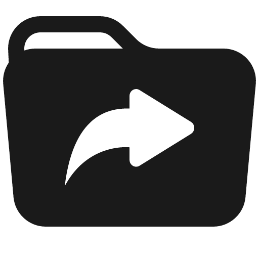 Folder symlink fill icon, filled style, from Bootstrap Icons