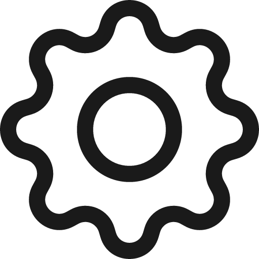 Gear icon, solid style, from Bootstrap Icons