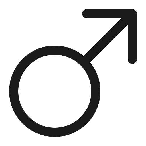 Gender male icon, solid style, from Bootstrap Icons
