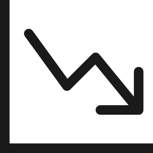 Graph down arrow icon, solid style, from Bootstrap Icons