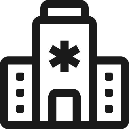 Hospital icon, solid style, from Bootstrap Icons