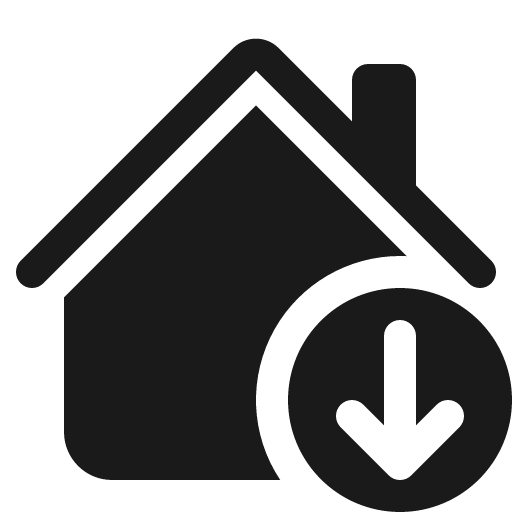 House down fill icon, filled style, from Bootstrap Icons