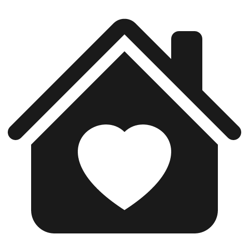 House heart fill icon, filled style, from Bootstrap Icons