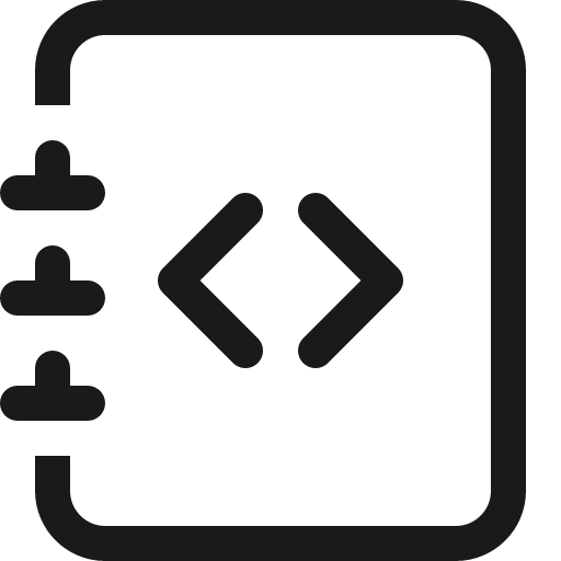 Journal code icon, solid style, from Bootstrap Icons