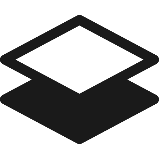 Layers half icon, solid style, from Bootstrap Icons