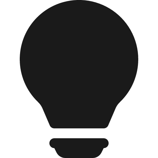Lightbulb fill icon, filled style, from Bootstrap Icons