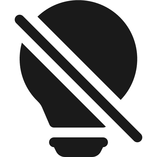 Lightbulb off fill icon, filled style, from Bootstrap Icons