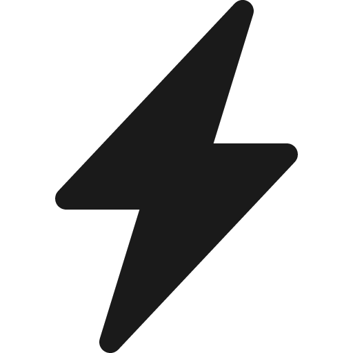 Lightning charge fill icon, filled style, from Bootstrap Icons