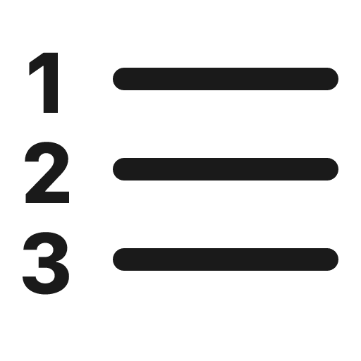 List ol icon, solid style, from Bootstrap Icons