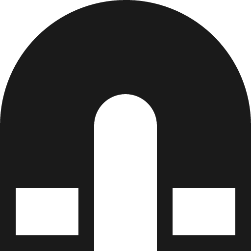 Magnet fill icon, filled style, from Bootstrap Icons