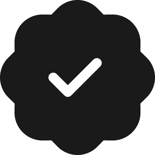 Patch check fill icon, filled style, from Bootstrap Icons