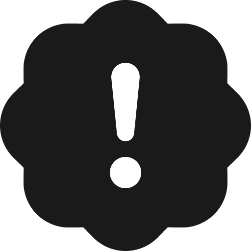 Patch exclamation fill icon, filled style, from Bootstrap Icons