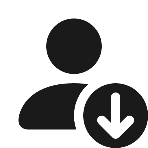 Person fill down icon, solid style, from Bootstrap Icons
