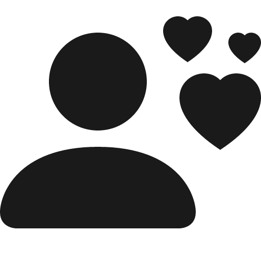 Person hearts icon, solid style, from Bootstrap Icons