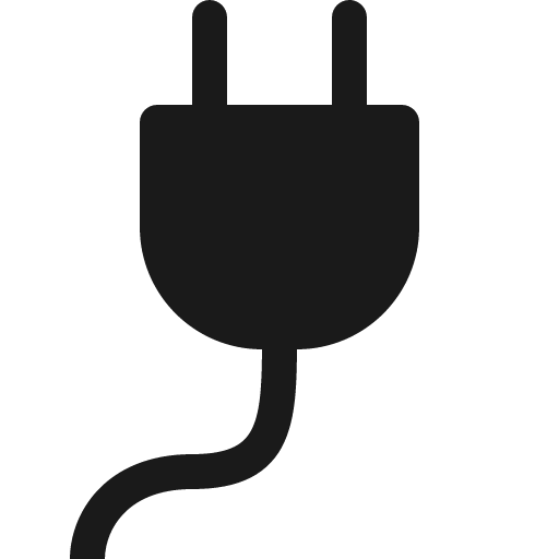 Plug fill icon, filled style, from Bootstrap Icons