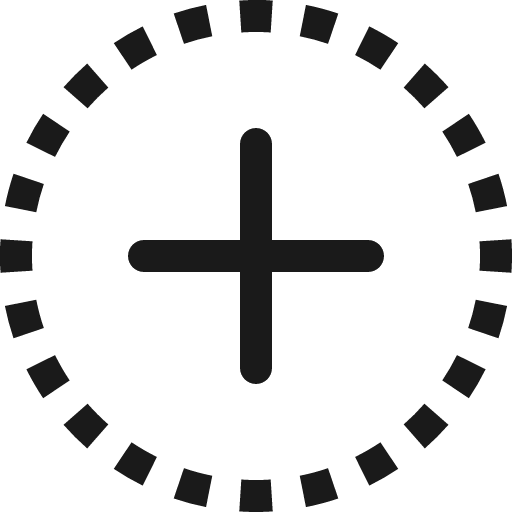 Plus circle dotted icon, solid style, from Bootstrap Icons