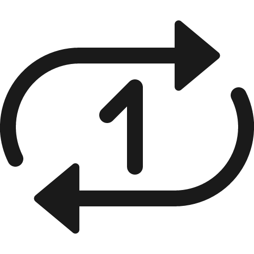Repeat 1 icon, solid style, from Bootstrap Icons