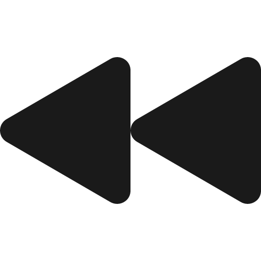 Rewind fill icon, filled style, from Bootstrap Icons
