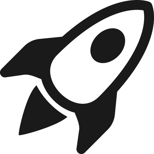 Rocket takeoff icon, solid style, from Bootstrap Icons