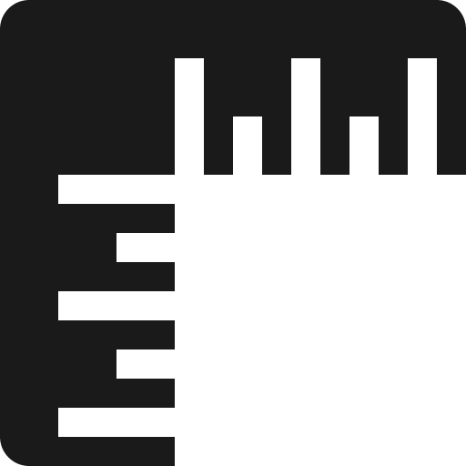 Rulers icon, solid style, from Bootstrap Icons