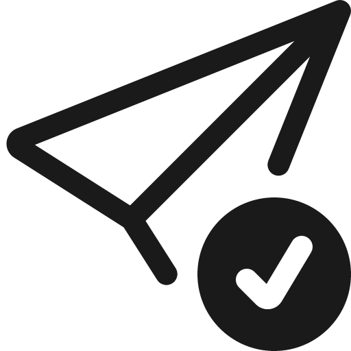 Send check icon, solid style, from Bootstrap Icons
