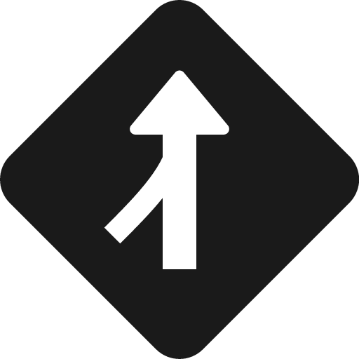 Sign merge left fill icon, filled style, from Bootstrap Icons