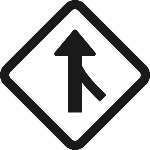 Sign merge right icon, solid style, from Bootstrap Icons