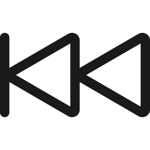 Skip backward icon, solid style, from Bootstrap Icons