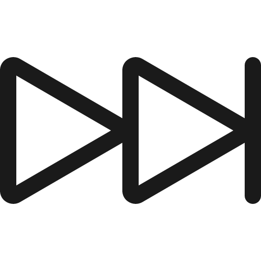 Skip forward icon, solid style, from Bootstrap Icons