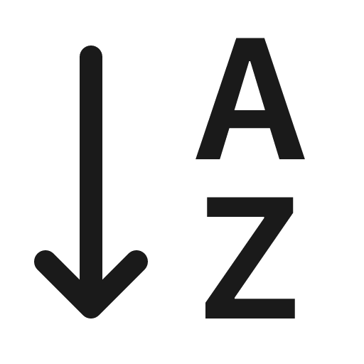 Sort alpha down icon, solid style, from Bootstrap Icons