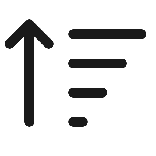 Sort up icon, solid style, from Bootstrap Icons