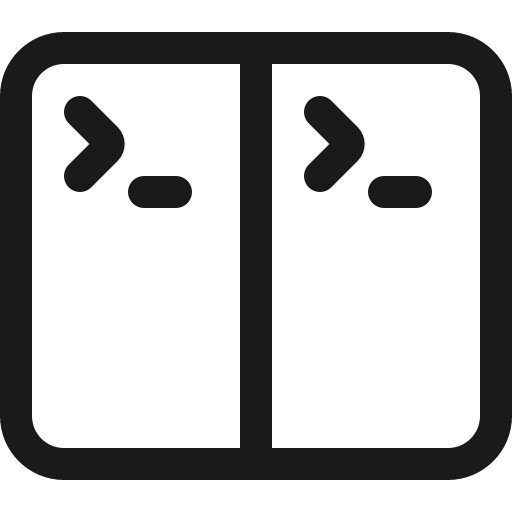 Terminal split icon, solid style, from Bootstrap Icons