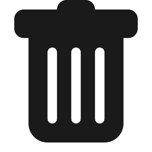 Trash fill icon, filled style, from Bootstrap Icons