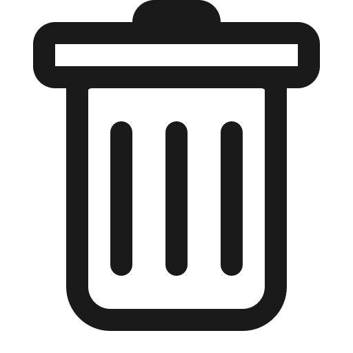 Trash icon, solid style, from Bootstrap Icons
