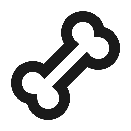 Bone icon, solid style, from BoxIcons v2