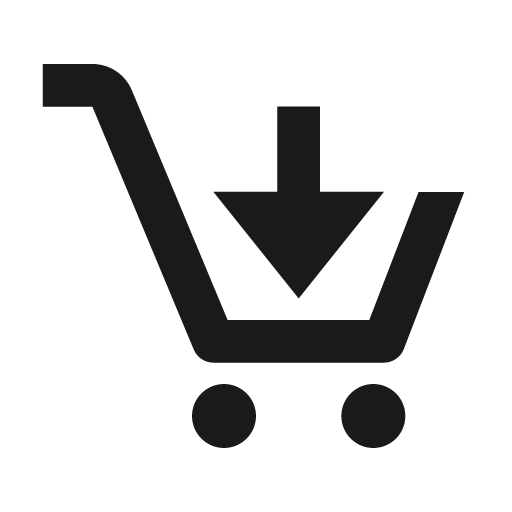Cart download icon, solid style, from BoxIcons v2