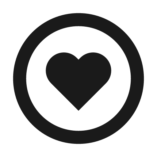 Heart circle icon, solid style, from BoxIcons v2
